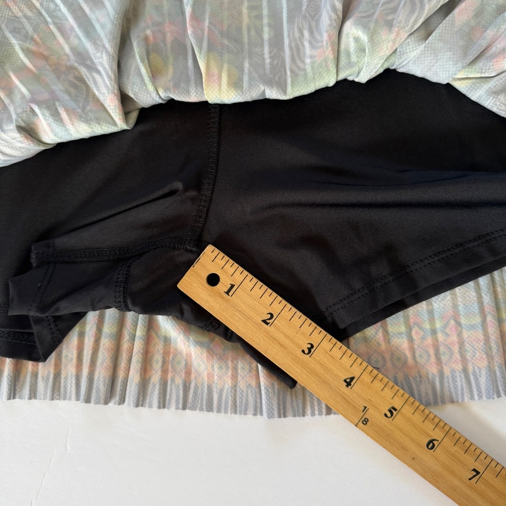 Lucky in Love Womens Metallic Pleated Tennis Skort Black Floral Size S Athletic‎ - Picture 8 of 10